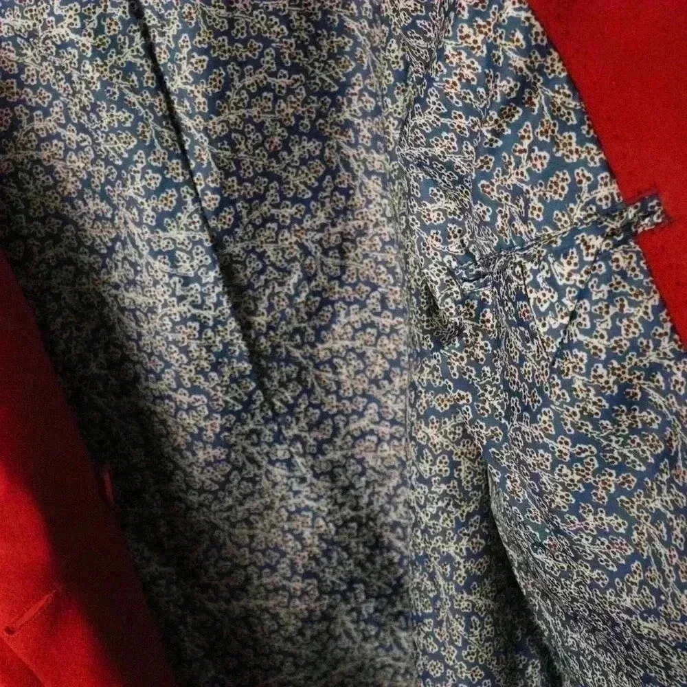 Lands' End Red Wool Long Coat women's 14 vintage pea coat winter warm - Picture 8 of 10